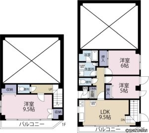 飽きのこない３LDKの間取り。