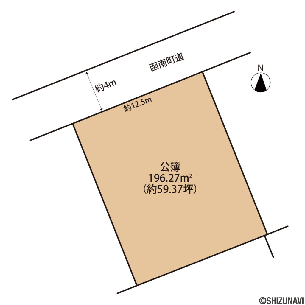 函南町間宮　売り土地　土地形状図