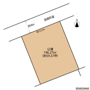 函南町間宮　売り土地　土地形状図