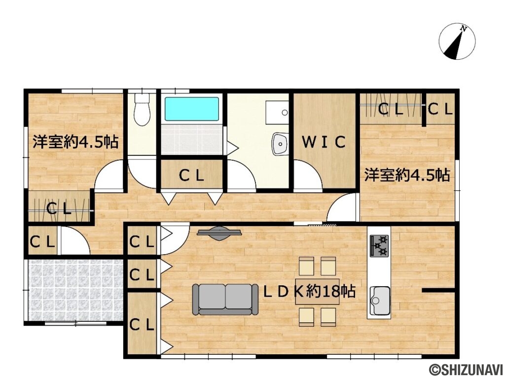 島田市岸町　間取り図の中古住宅2SLDK