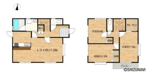 【リフォーム後予定間取り図】壁紙張り替え、水回り一部交換、床材クリーニング・補修を実施します。
