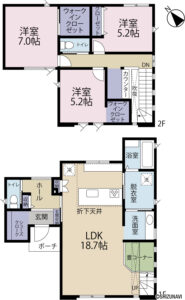 【2026年12月中旬完成予定】タマタウン富士市伝法Ⅲ　全2棟　1号棟　3LDKの物件画像