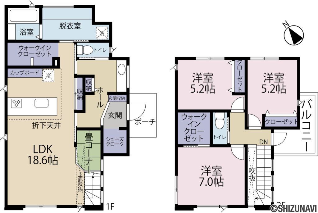 【2026年12月中旬完成予定】タマタウン富士市伝法Ⅲ　全2棟　2号棟　3LDKの画像