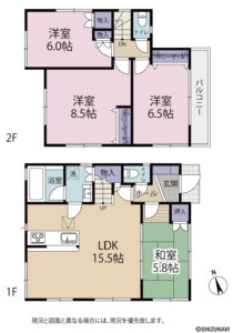 静岡市清水区横砂中町　中古住宅の画像