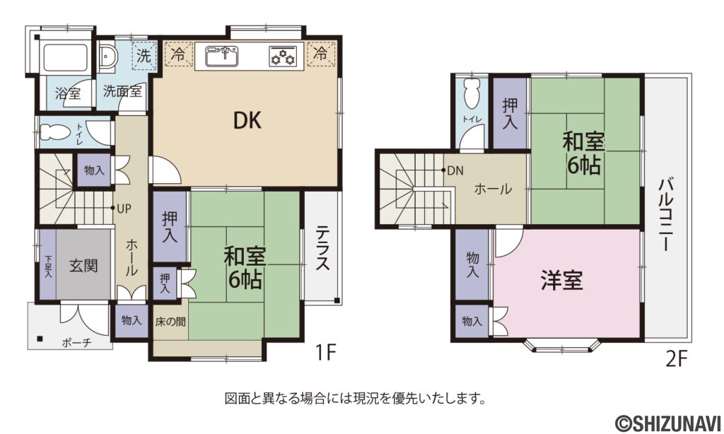 伊東市宇佐美　中古住宅　の3DKの間取り図
