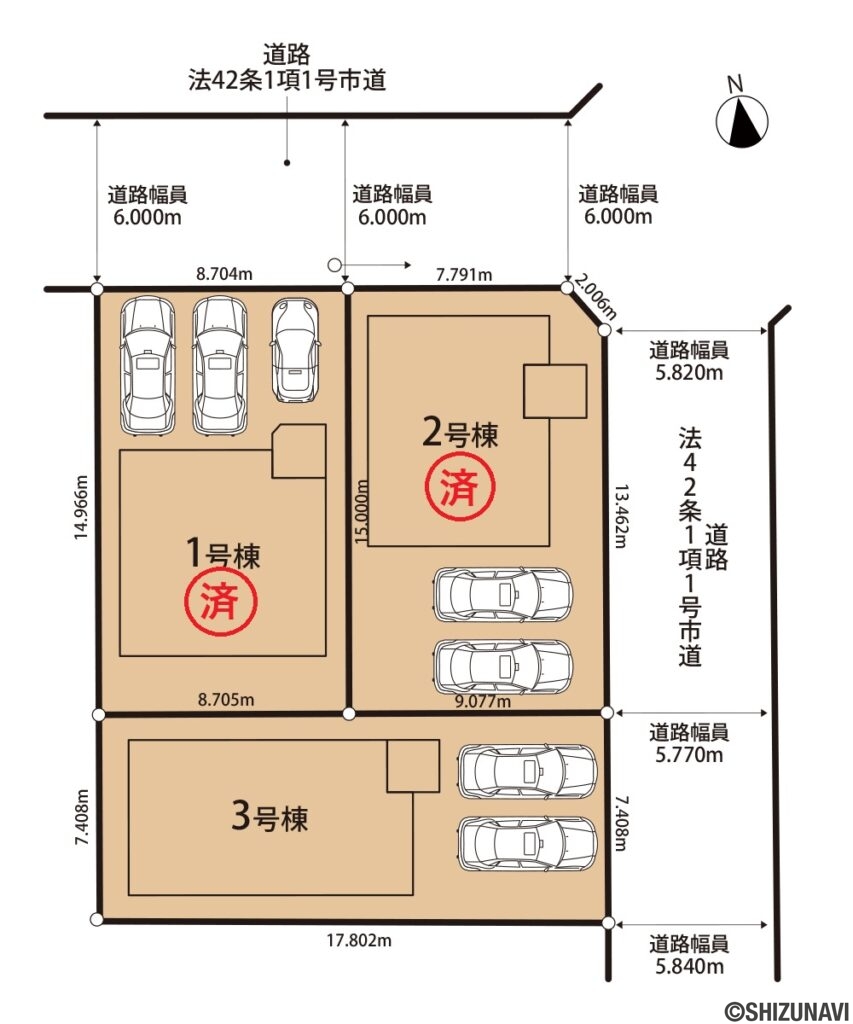 沼津市西間門 第10　3号棟　4LDK 2026年8月新築 整形地 南向きの物件で日当たりも良好です！の画像