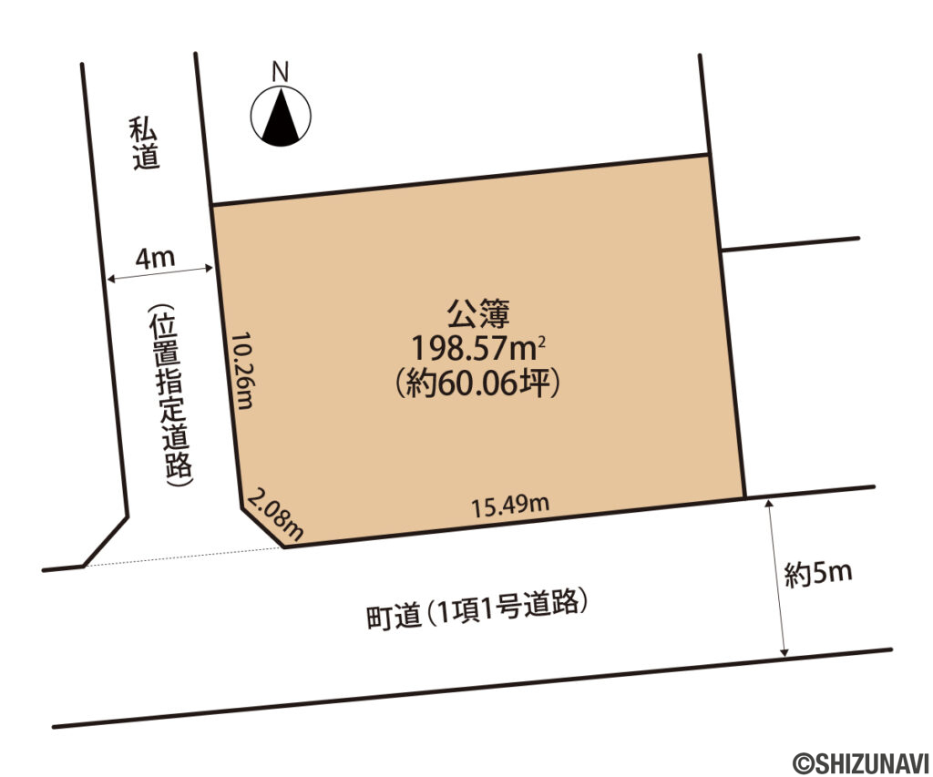 清水町徳倉　売り土地　土地形状図