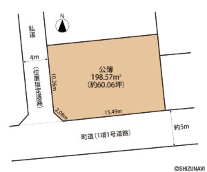 清水町徳倉　売り土地　土地形状図